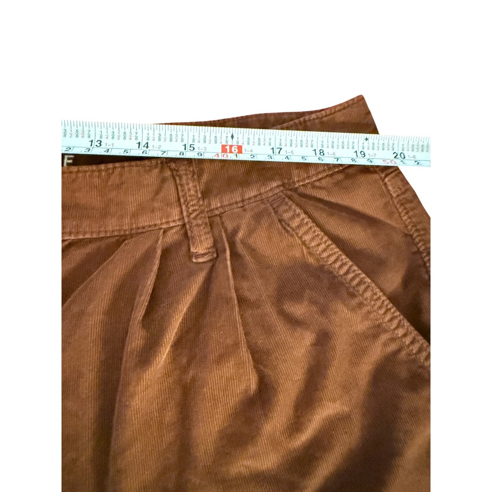 American Eagle Mom Shorts Brown Corduroy Pleated Cuffed High Rise Womens Size 20 - Picture 4 of 9